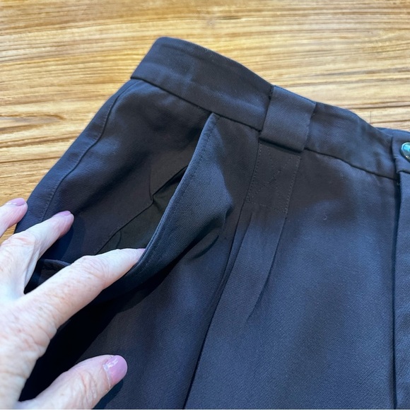 APC Paris Women’s Navy Trousers Menswear Style High Rise Pleated Front Straight - Picture 4 of 10